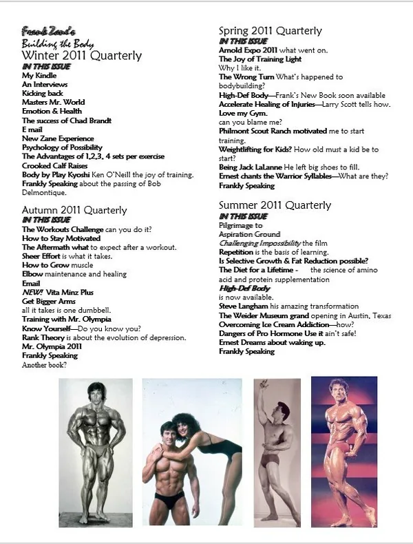 2010 Newsletter Building the Body - 4 Issues